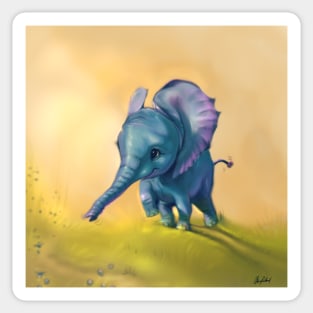 Little blue elephant Sticker